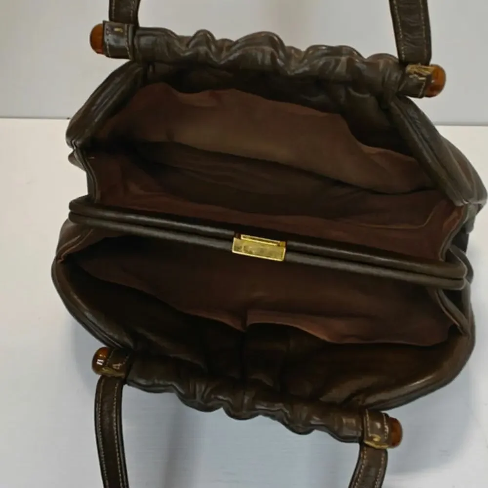Vintage leather olive Brown bag